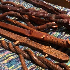 Hand carved .. walking or  home decor sticks.. very nice and unique